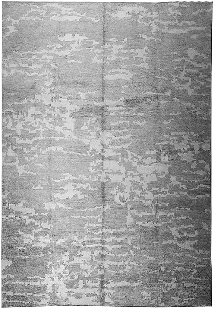 8 x 9.10 Hand-Knotted Contemporary Cloud Rug in Gray Blue Beige