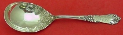 Reed & Barton La Marquise Sterling Silver Berry Spoon 8 Inch Floral Design