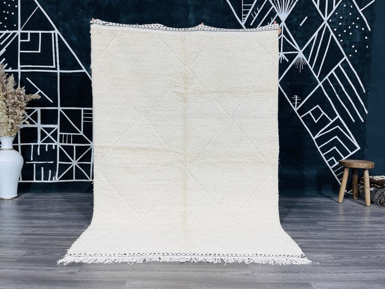 Authentic Handwoven Engraved Rug 100% Sheep Wool Morocco