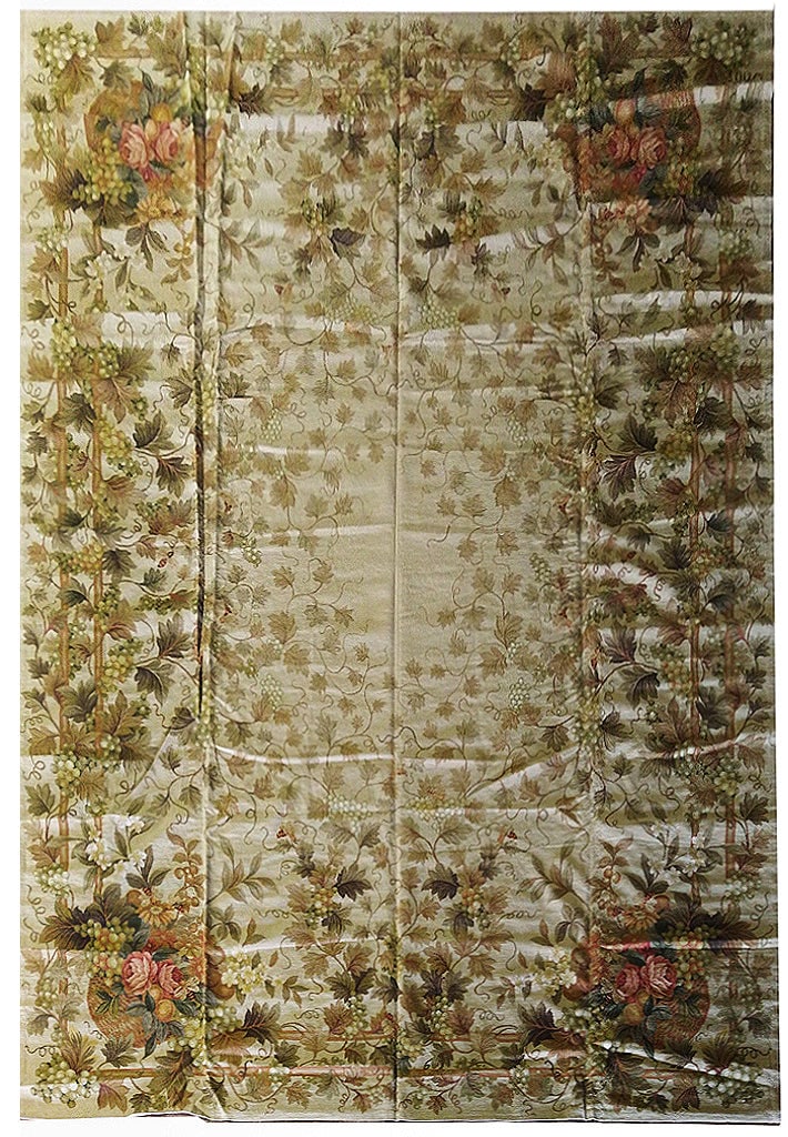 10' x 14' Autumn Floral French Flatweave Needlepoint Area Rug: 10' x 14' Autumn Floral French Flatweave Needlepoint Area Rug Free continental US Shipping Transform your space into a haven of timeless elegance with this exquisite 10' x 14' Autumn Floral French Fla