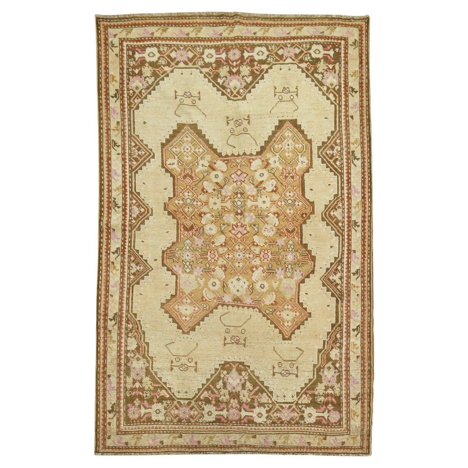 Vintage Hand-Knotted Wool Karabagh Rug 51 x 79 Malayer Design