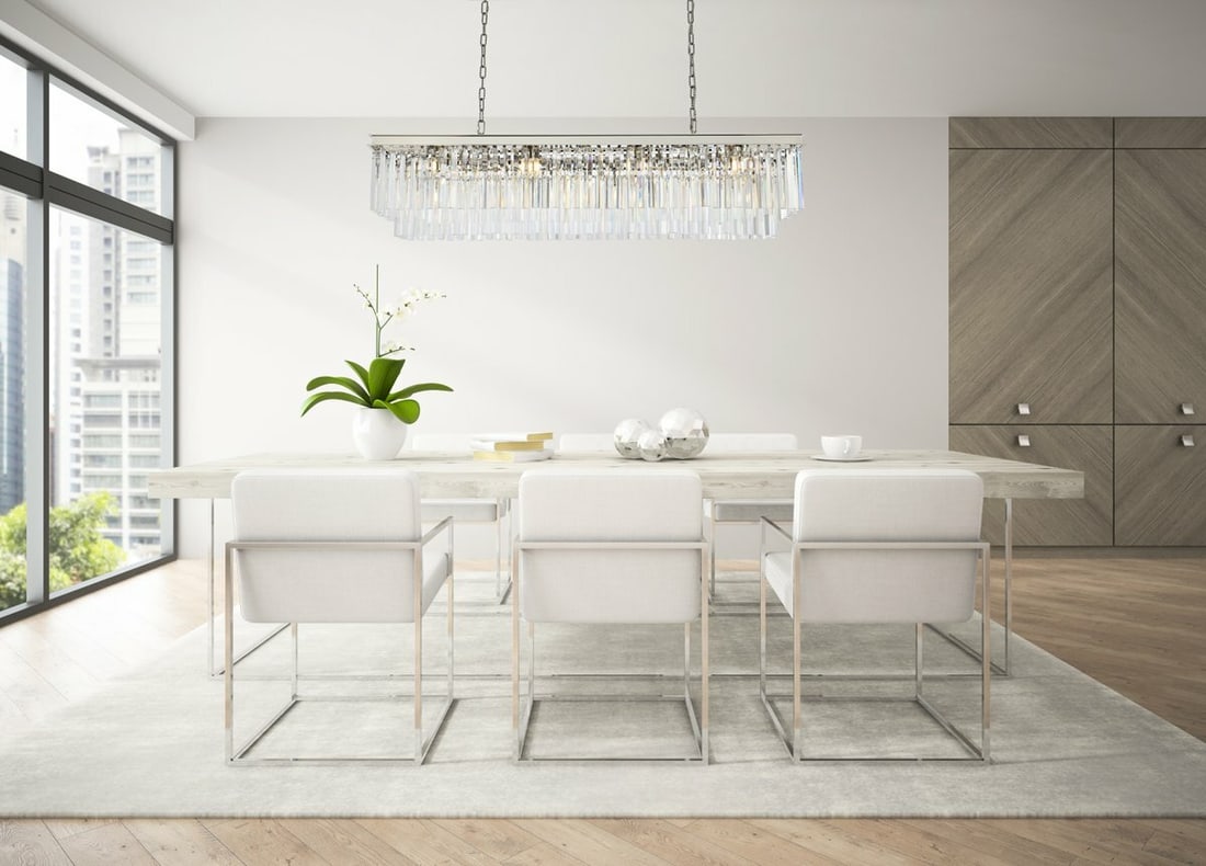 Sydney 60 in Crystal Chandelier Polished Nickel 12 Light (1 of 9)
