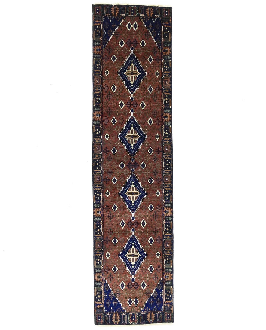 Hand-Knotted 2'6 x 9'10 Wool Oriental Runner Rug