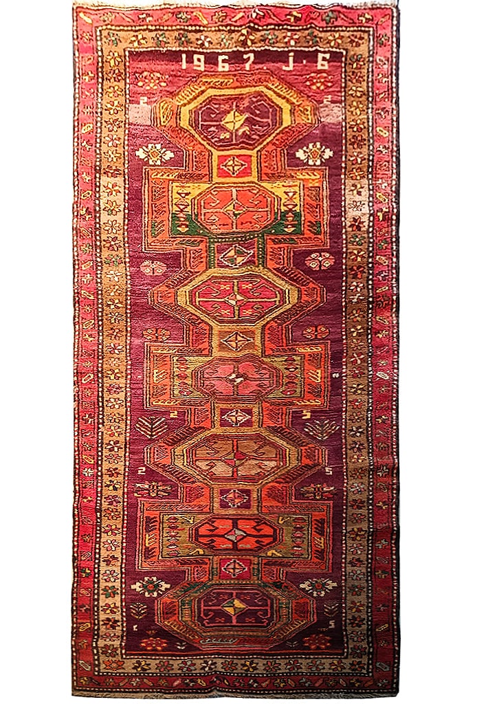 Handcrafted 4.9 x 12.5 Persian Tribal Gallery Rug