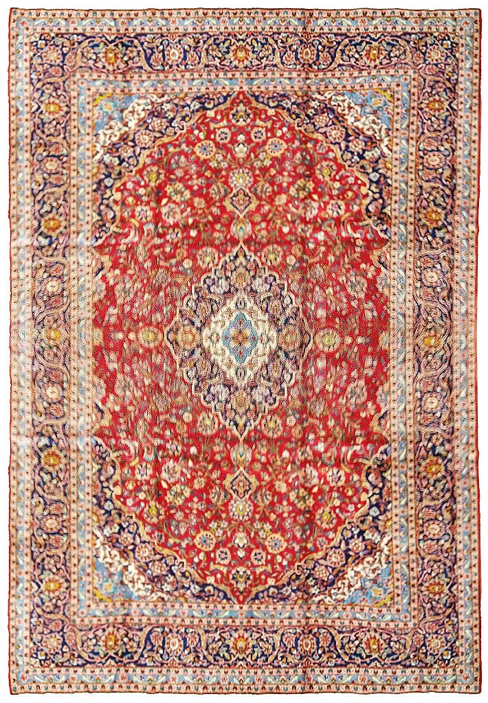 Classic Persian Rug 9.9 x 12.7 Red Blue Premium Quality