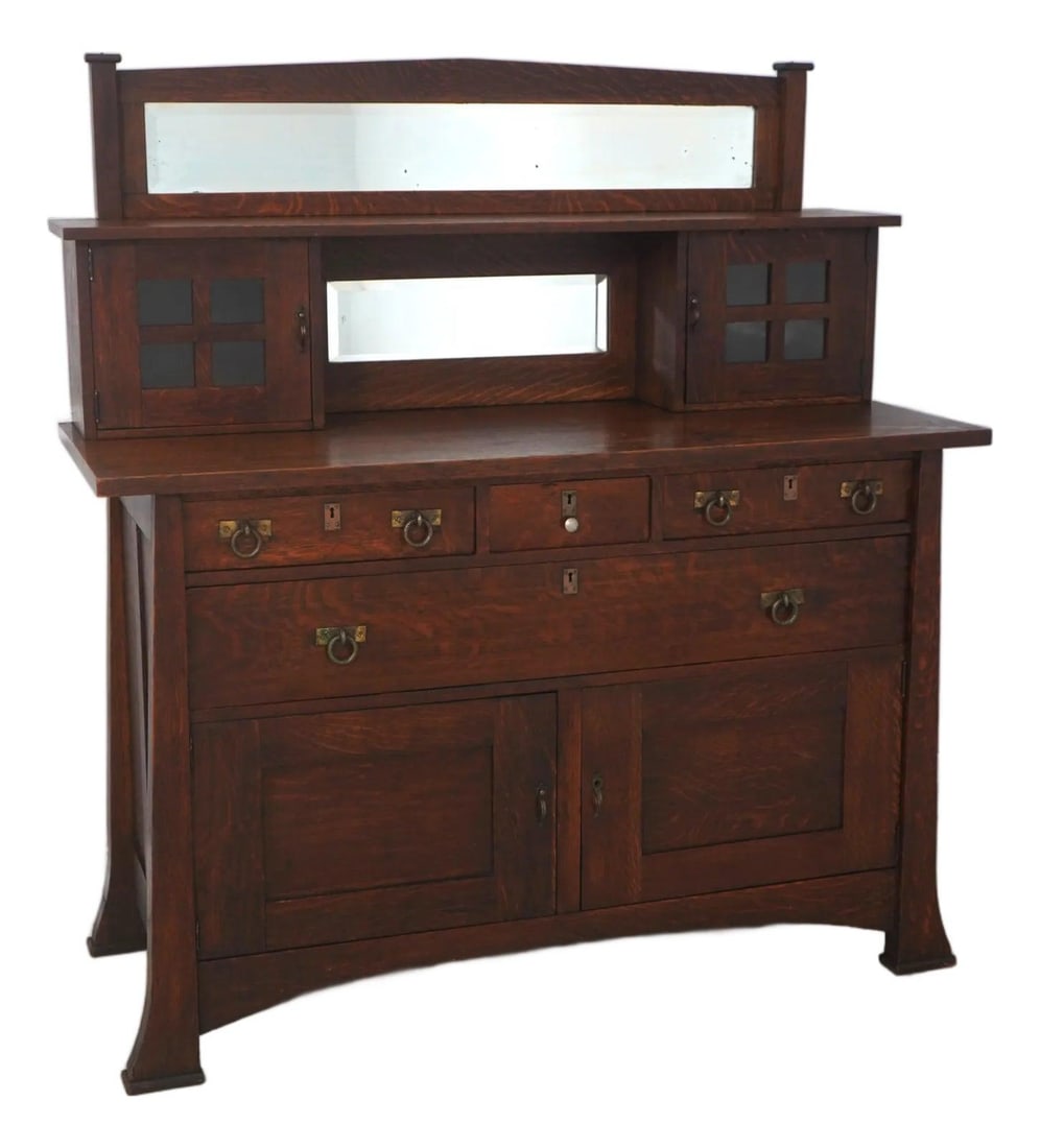 Mission Oak Sideboard with Mirror King Furniture Co (1 of 10)