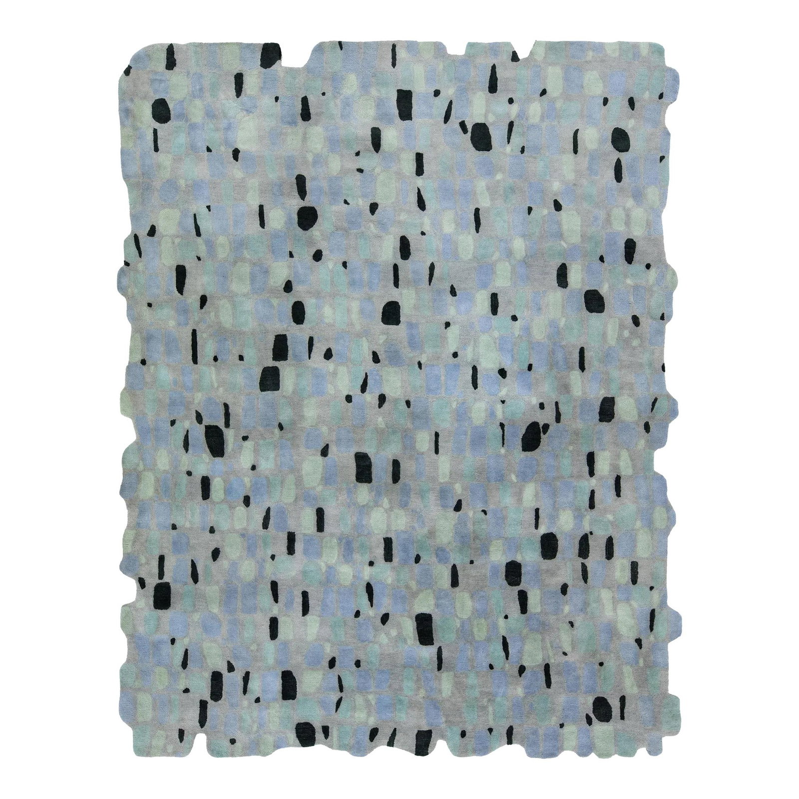 Modern Gray Wool Rug Abstract Pattern 8' x 10'