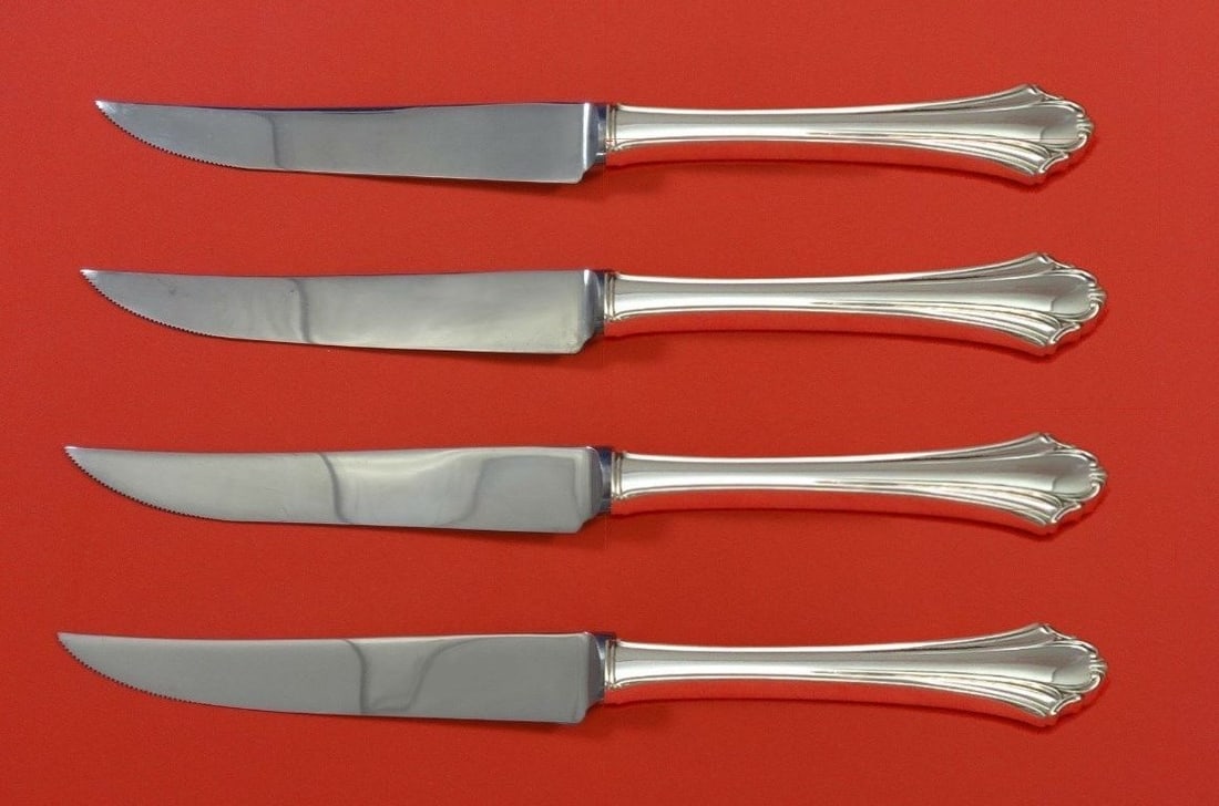 Lunt Bel Chateau Sterling Silver Steak Knife Set 4pc Custom 8.5" (1 of 2)