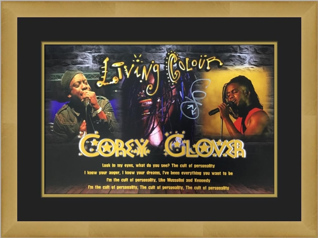 Corey Glover Signed Living Colour Photo Custom Framed 11x17