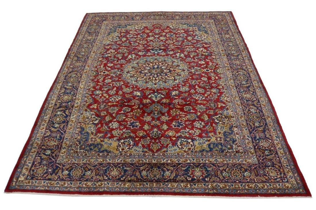 Vintage Oriental 10x13 ft Hand-Knotted Wool Rug Traditional Floral Design