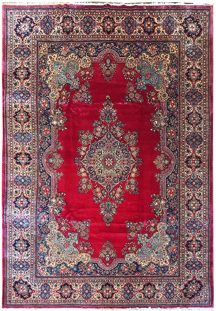 9.9 x 13 Hand-Knotted Persian Tabriz Rug Rich Open Field Pattern (1 of 11)