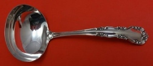 International Silver Wild Rose Rosalind Sterling Silver Gravy Ladle 5 3/4"