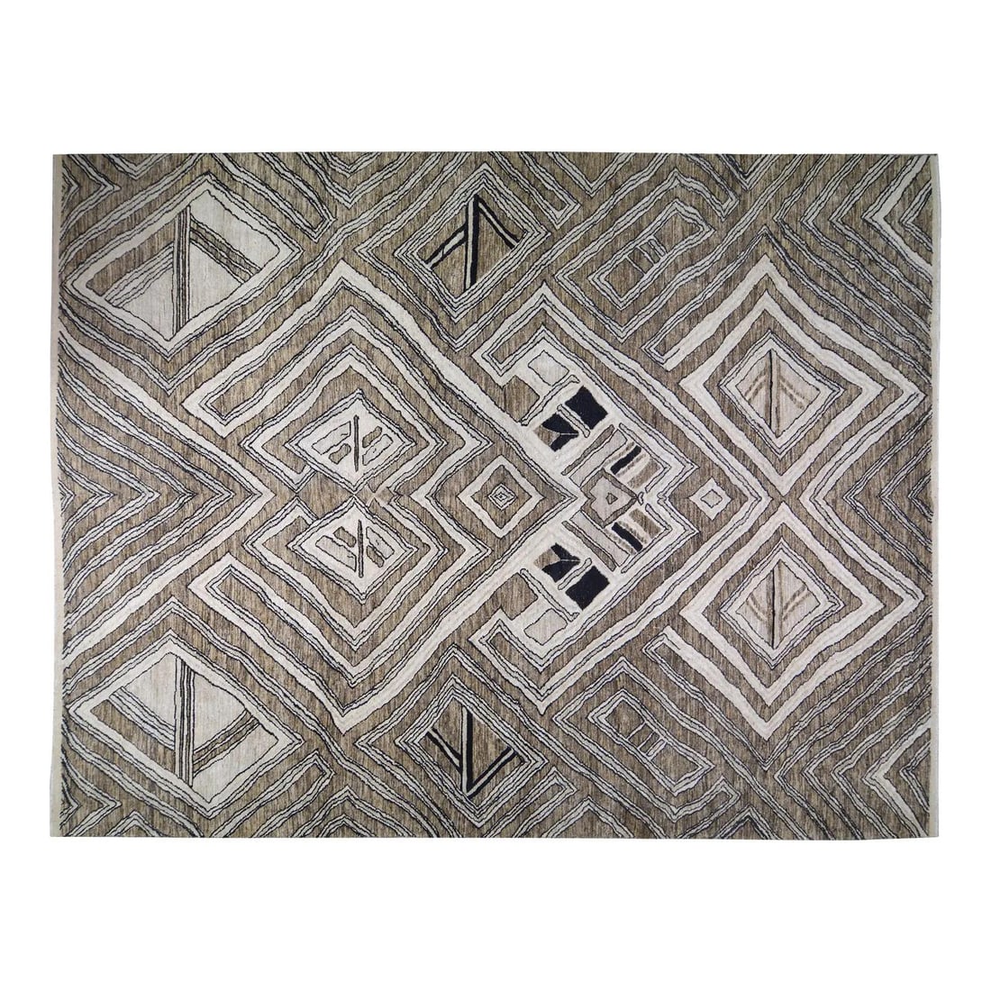 11'9 x 15'2 Coffee Wool Area Rug Hand Knotted Moroccan