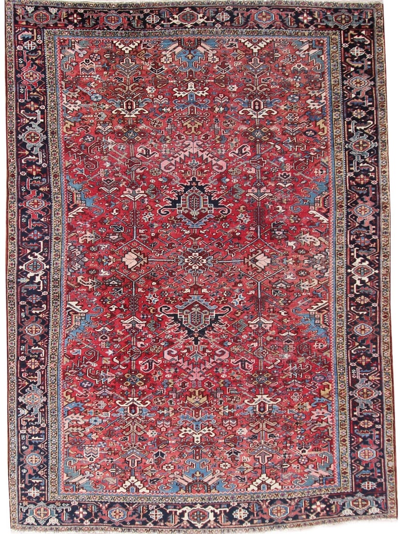 Heriz Serapi Hand Knotted Wool Rug 7'10 x 11' Circa 1930 (1 of 11)