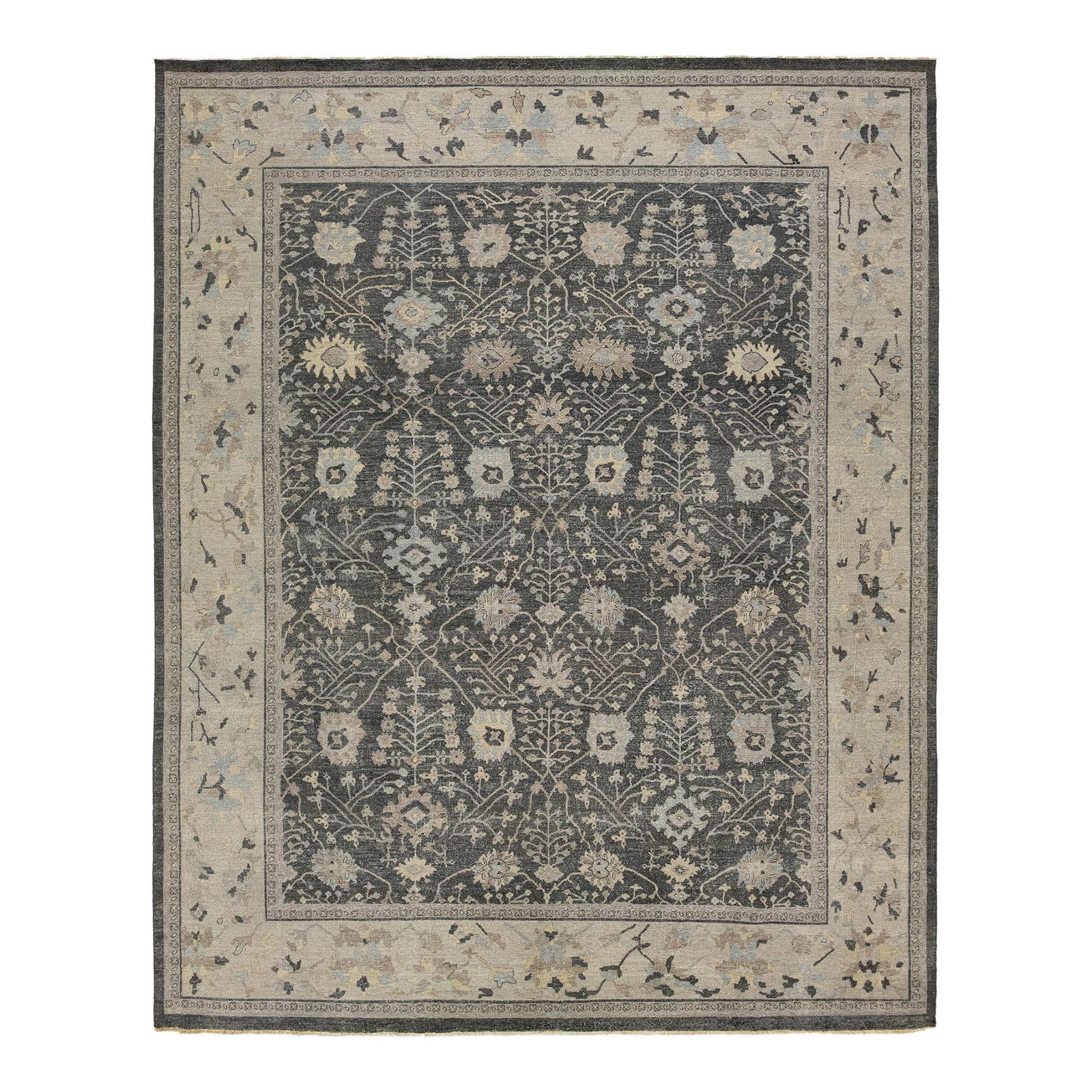 Artisan Modern Mahal Handmade Wool Rug Gray 11'11 x 14'9