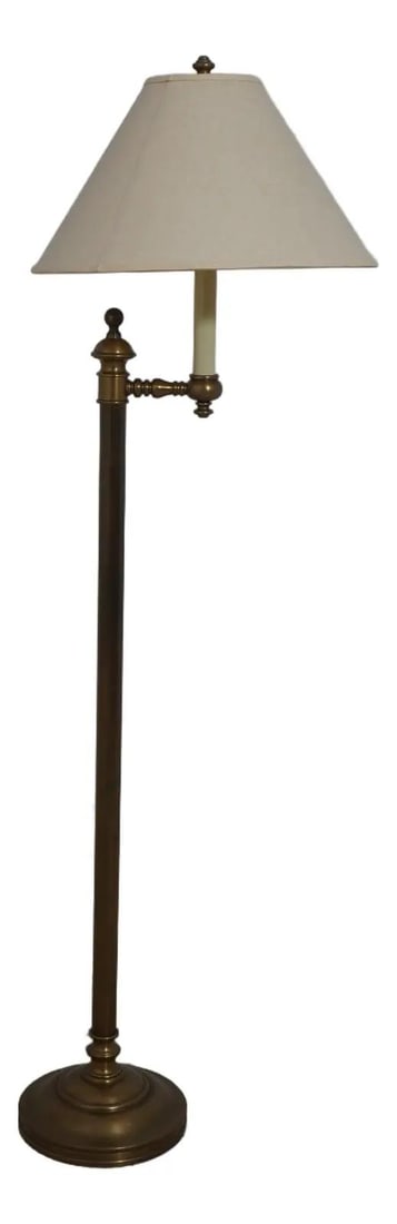 Visual Comfort Neoclassical Brass Floor Lamp 25 Years Old: Visual Comfort Neoclassical Brass Floor Lamp 25 Years Old Illuminate your space with this stunning Visual Comfort Brass Neoclassical Floor Reading Lamp, crafted with quality construction and solid bra