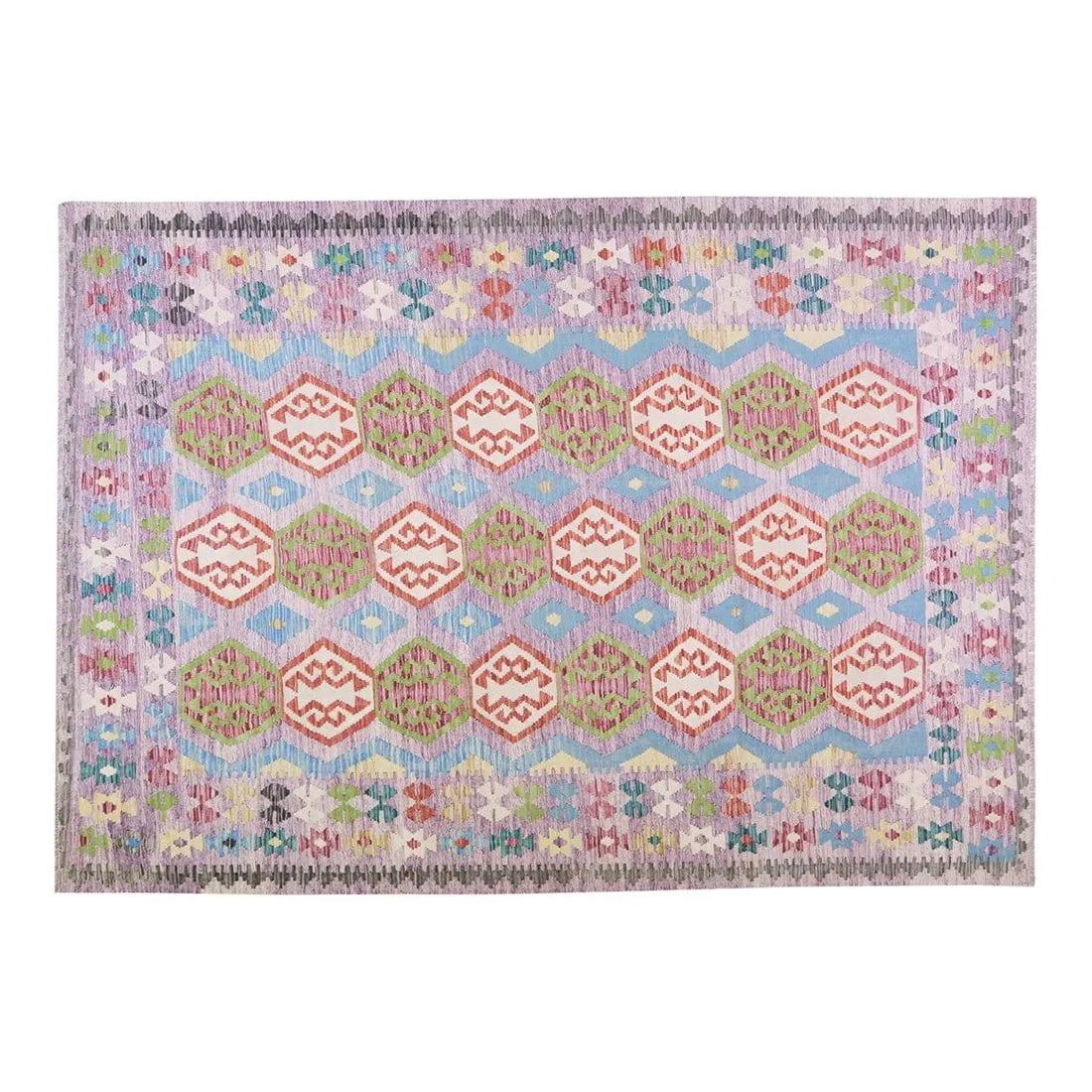6'8" x 9'4" Wool Flatweave Kilim Rug Maimana Afghan Style (1 of 4)