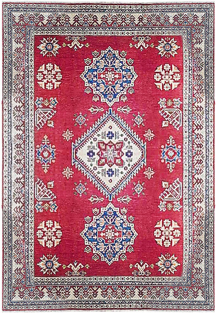 5'7 x 8'5 New Kazak Handwoven Rug Premium Wool Artistry