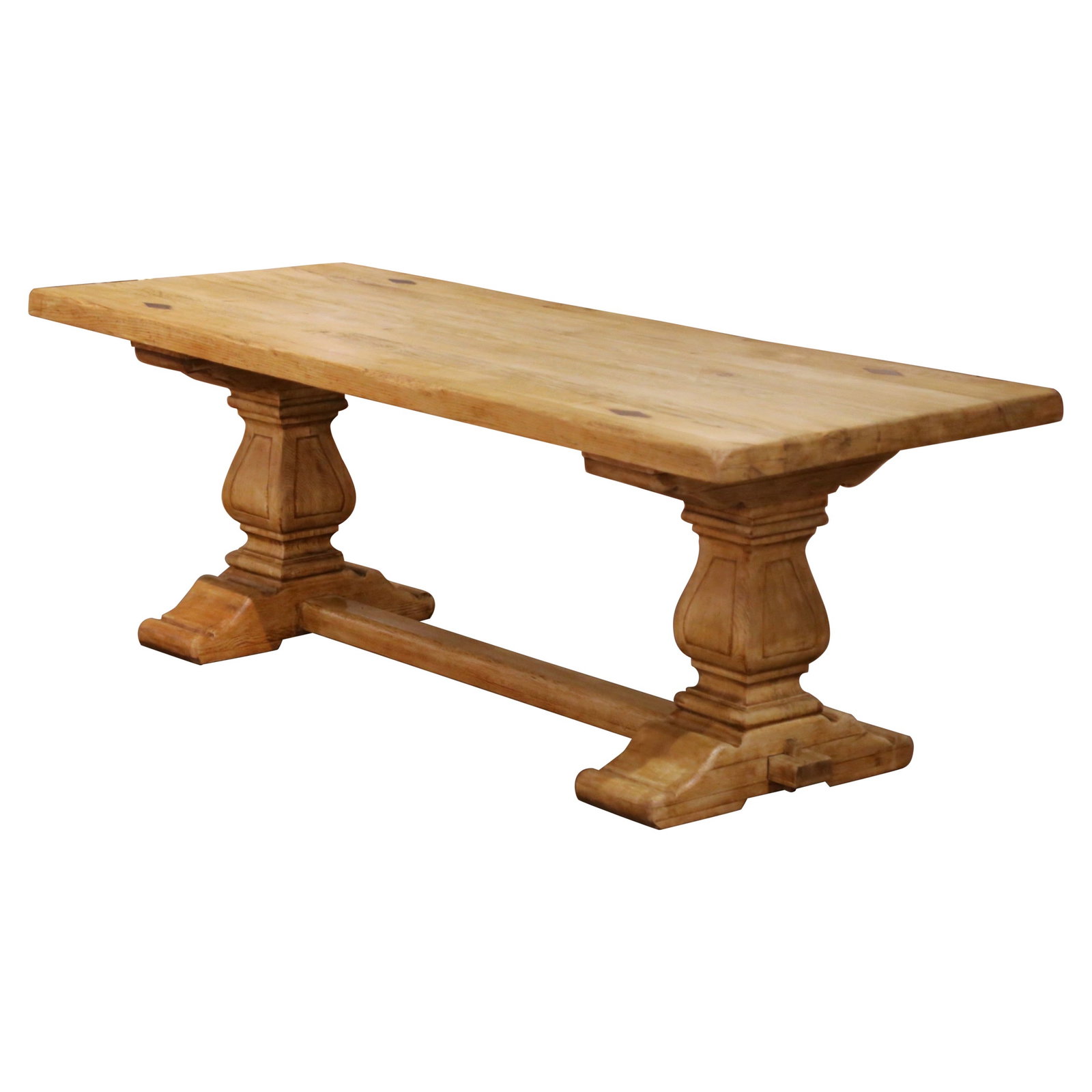 French Louis XIII Style Bleached Oak Refectory Table Circa 1920 (1 of 7)