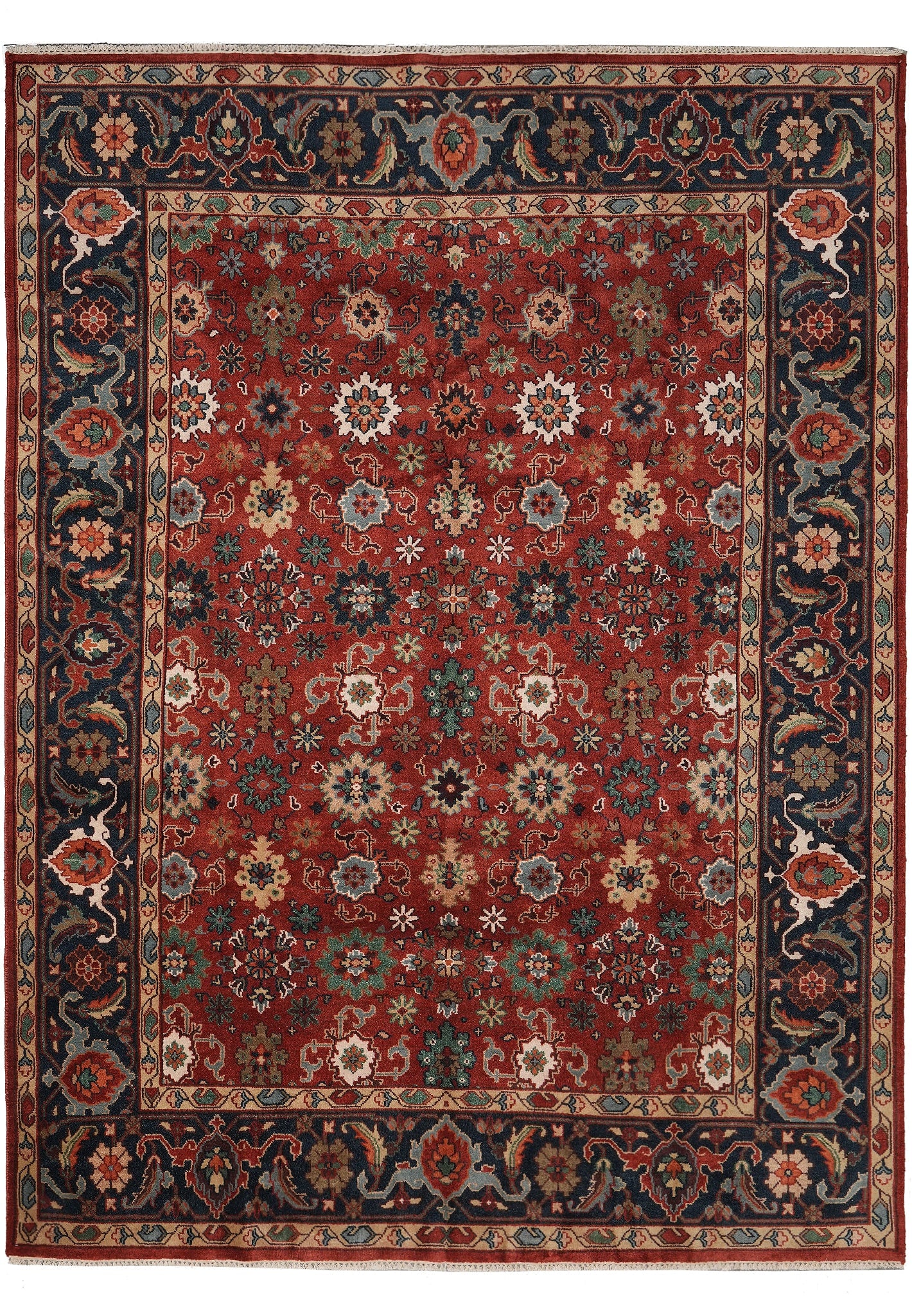 9 x 12 Handmade Mahal Rug Hand Knotted Wool India