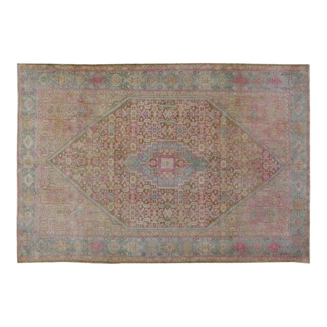 Hand-Knotted Wool Malayer Area Rug 4'4'' x 7'6'' Vintage