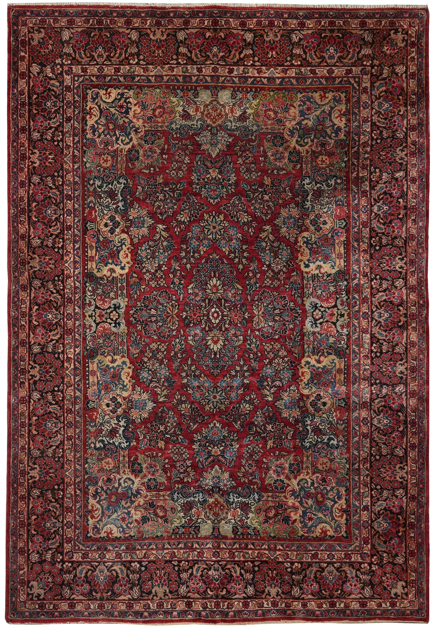 Authentic Antique Persian Sarouk Rug 6 x 9 1950s (1 of 14)