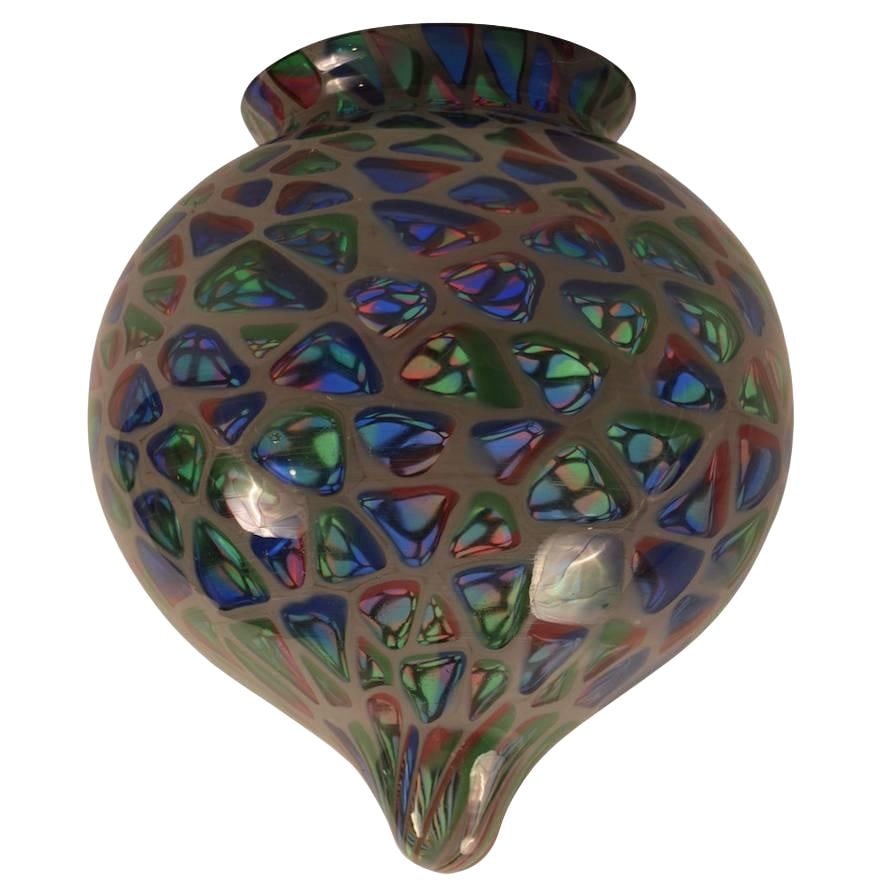 Vintage Murano Mosaic Glass Globe Shade Green 12" (1 of 9)