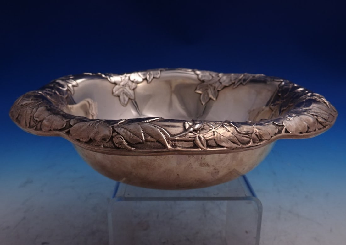 Sterling Silver Acid Etched Floral Bowl by Tiffany Circa 1930s (1 of 7)