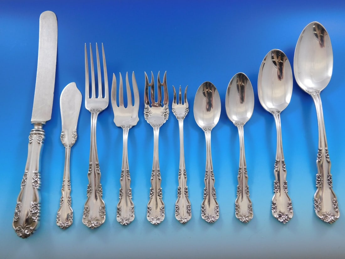 International Silver Wild Rose 142 Piece Sterling Flatware Set (1 of 11)