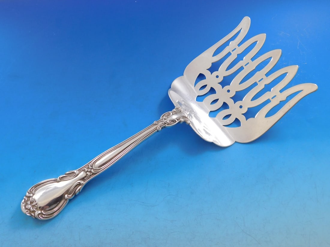 Gorham Chantilly Sterling Silver Asparagus Fork 8.5 inches: Gorham Chantilly Sterling Silver Asparagus Fork 8.5 inches This elegant asparagus fork is crafted from sterling silver and features pierced tines, making it a perfect addition to your dining collectio