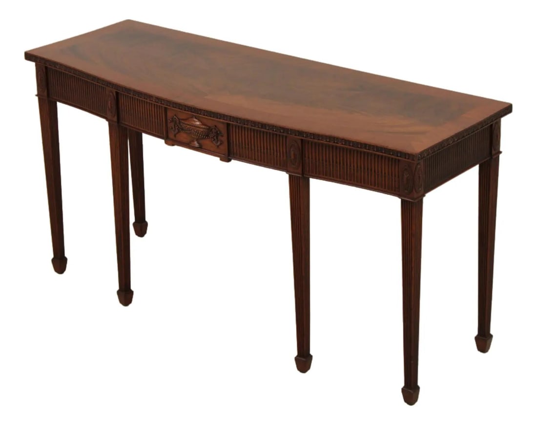 English Adams Style Mahogany Console Server Circa 1880-1900: English Adams Style Mahogany Console Server Circa 1880-1900 This Adams style sideboard server console dates to the late 19th century and showcases fine English craftsmanship. Made from high-quality fi