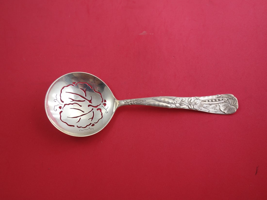 Tiffany Co Vine Sterling Silver Serving Spoon 9 1/8 Pea Pod Motif (1 of 7)