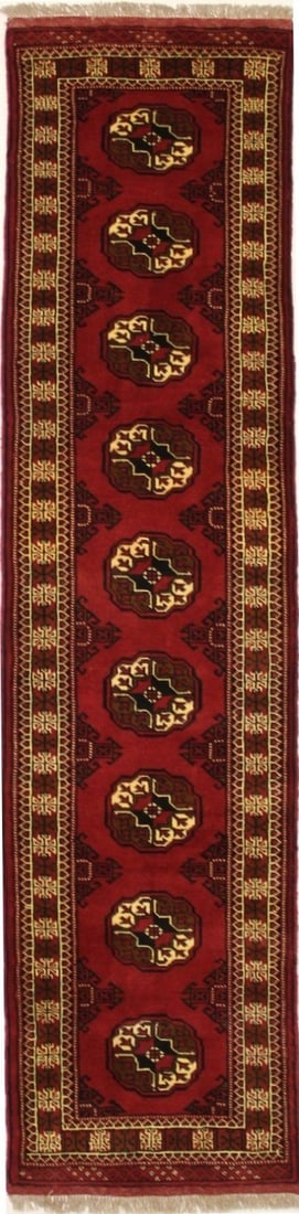 Hand-Knotted Tribal Geometric Wool Runner Rug 2'5 x 9'8: Hand-Knotted Tribal Geometric Wool Runner Rug 2'5 x 9'8 Enhance your space with this stunning hand-knotted tribal runner rug, perfect for hallways, kitchens, or bedrooms. Measuring 2'5" x 9'8", this w
