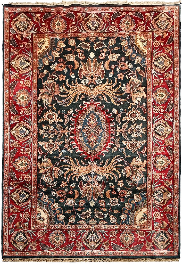 Jaipur Handmade Rug 6.4 x 10.4 Emerald Green Lustrous Wool Dense Weave: Jaipur Handmade Rug 6.4 x 10.4 Emerald Green Lustrous Wool Dense Weave Free continental US Shipping Elevate your living space with this exquisite 6.4 x 10.4 Emerald Green Jaipur Handmade Rug. Meticulo