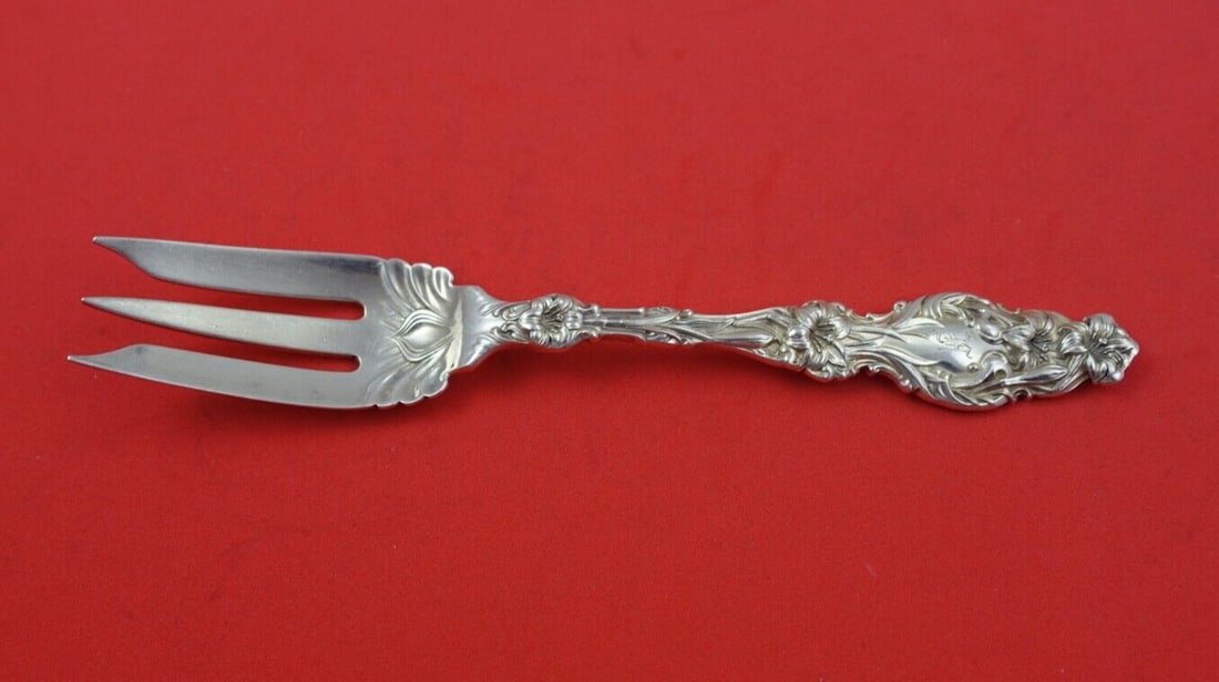 Whiting Lily Sterling Silver 6 1/8 Pastry Fork 3 Tines (1 of 2)