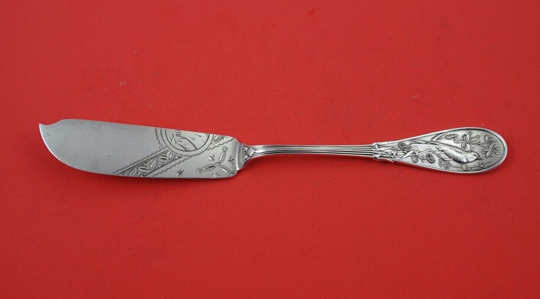 Tiffany & Co Japanese Sterling Silver Master Butter Knife 8": Tiffany & Co Japanese Sterling Silver Master Butter Knife 8" This exquisite 8" Master Butter Knife from Tiffany & Co. showcases the elegant Japanese pattern, exemplifying the brand's mastery in sterli
