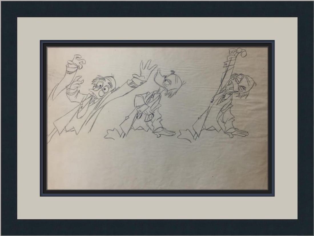 Framed Disney Ludwig Von Drake production model sheet drawing (1 of 5)