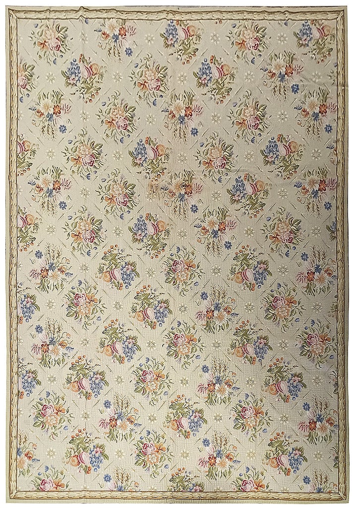 Elegant 8.7 x 12 Hand-Knotted French Needlepoint Area Rug (1 of 9)