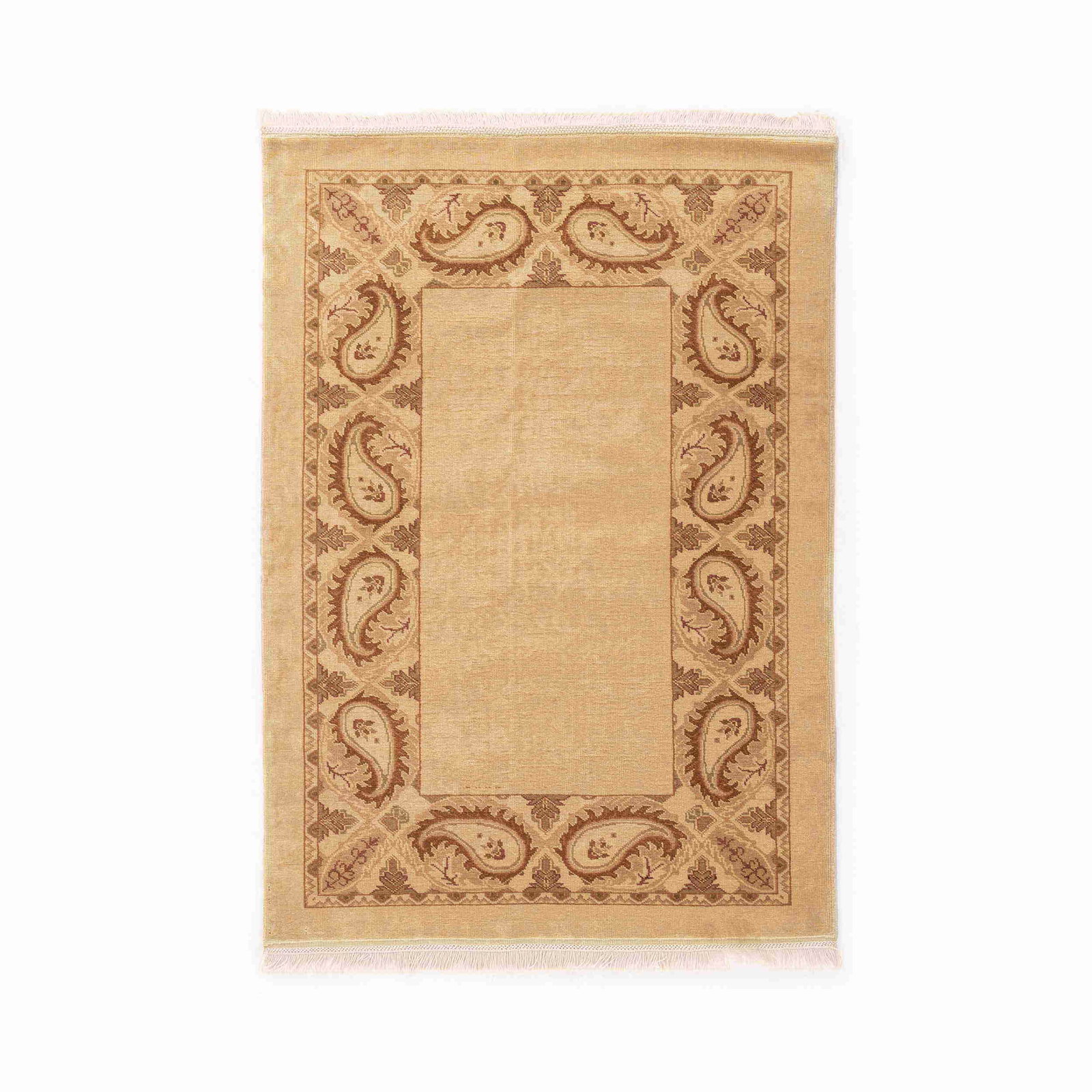 Authentic Handmade Usak Wool Carpet 47.6 x 67.7 Inches: Authentic Handmade Usak Wool Carpet 47.6 x 67.7 Inches Discover the exquisite craftsmanship of this Authentic Handmade Usak Carpet, featuring a luxurious wool on wool construction. Originating from Us