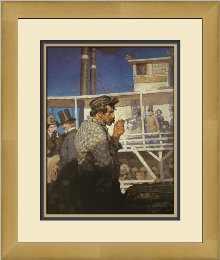 N C Wyeth Jim Bludsoe Custom Framed Offset Lithograph Print (1 of 2)