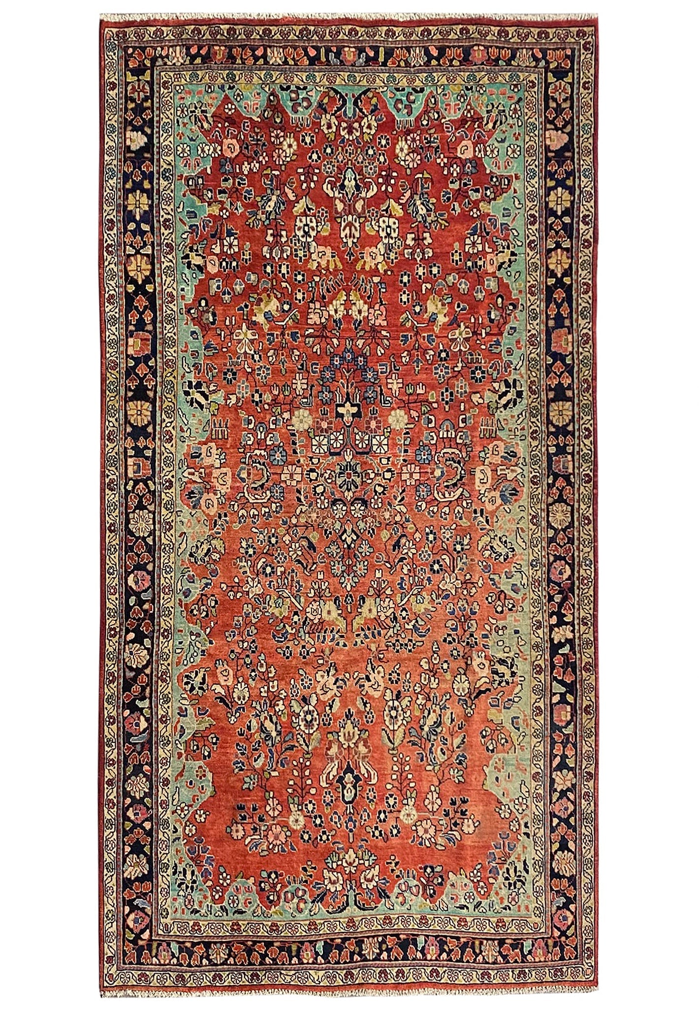 Antique Persian Sarouk Wool Rug 5.6 x 10 Hand Knotted Traditional Floral Design: Antique Persian Sarouk Wool Rug 5.6 x 10 Hand Knotted Traditional Floral Design Free continental US Shipping This antique traditional Persian Sarouk area rug is hand-knotted in the Sarouk region of Ir
