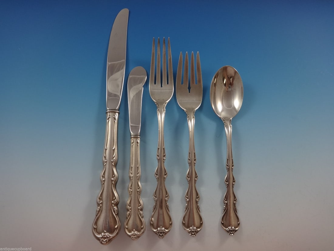 International Silver Angelique Sterling Silver Flatware Set 64 Pieces for 12: International Silver Angelique Sterling Silver Flatware Set 64 Pieces for 12 Introducing the Angelique flatware set by International Silver, a stunning collection designed to elevate your dining exper