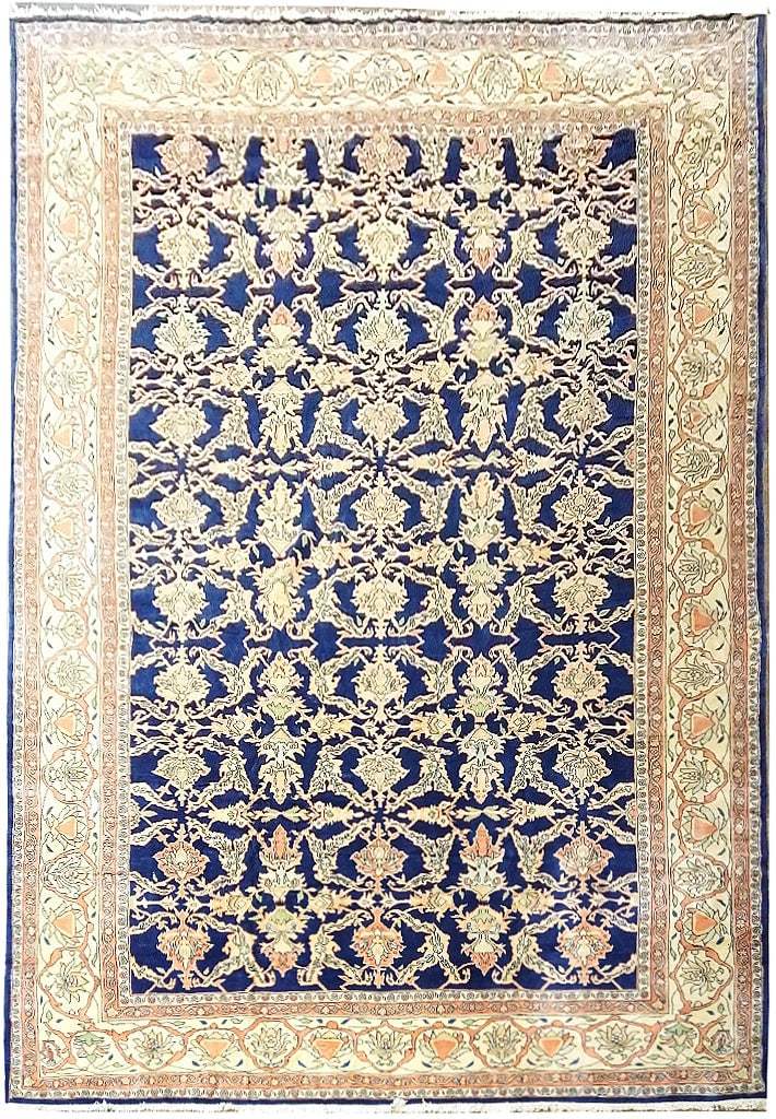 Persian Mahal Herati Area Rug 12.9 x 19.4 Blue Hand-Knotted: Persian Mahal Herati Area Rug 12.9 x 19.4 Blue Hand-Knotted Free continental US Shipping Discover the exquisite beauty of this Persian Mahal Herati Rug, measuring 12.9 x 19.4 feet, a splendid addition