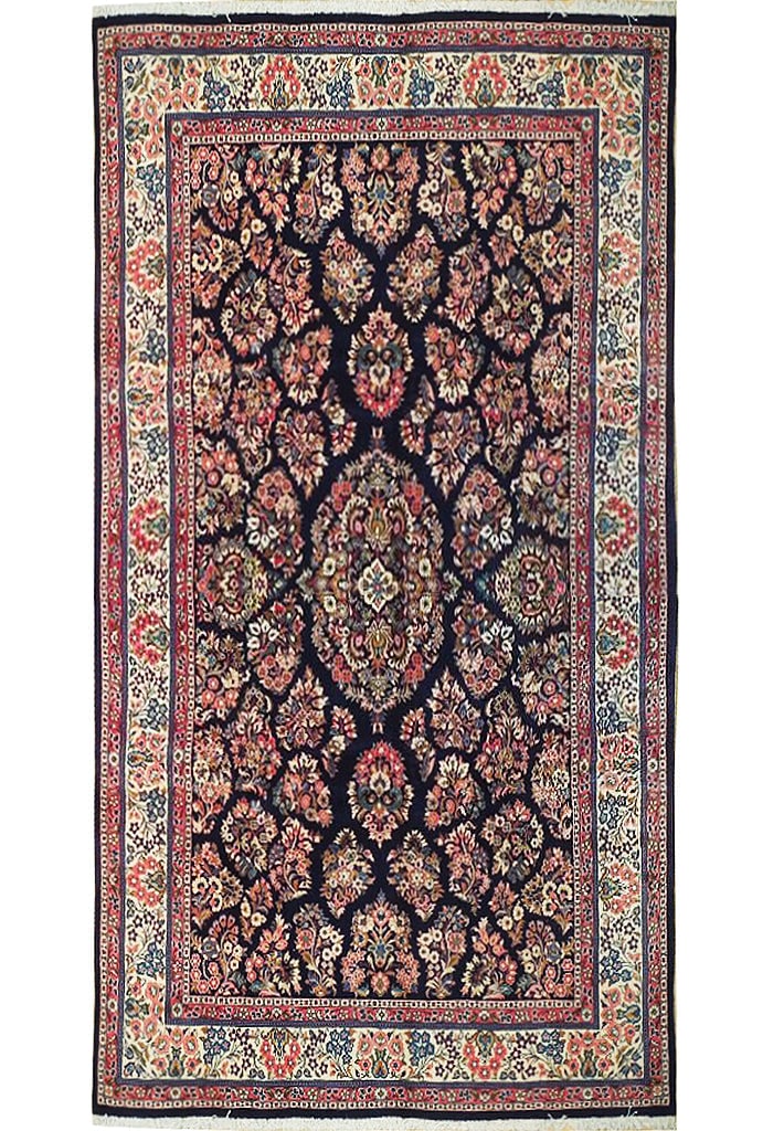 Handcrafted Persian Sarouk Rug 6'10 x 10'7 Navy Blue: Handcrafted Persian Sarouk Rug 6'10 x 10'7 Navy Blue Free continental US Shipping Enhance your living space with this exquisite handcrafted Navy Blue Fine Persian Sarouk Rug. Created by skilled Persia