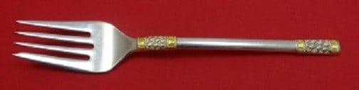 Wallace Aegean Weave Gold Sterling Silver Salad Fork 6 7/8 Vintage: Wallace Aegean Weave Gold Sterling Silver Salad Fork 6 7/8 Vintage This vintage salad fork features the exquisite Aegean Weave Gold pattern by Wallace, crafted from high-quality sterling silver. Measu