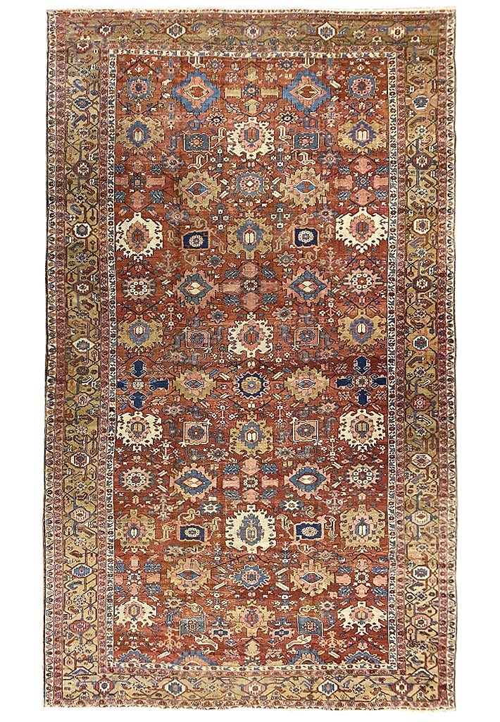 Authentic Antique Persian Heriz Karaja Carpet 11.2 x 18.7 Special Rug: Authentic Antique Persian Heriz Karaja Carpet 11.2 x 18.7 Special Rug Free continental US Shipping Discover the elegance of this authentic antique Persian Heriz Karaja carpet, measuring 11.2 x 18.7 fe