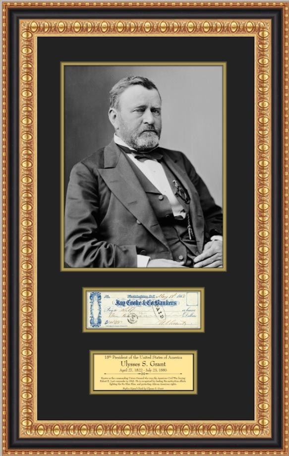 Framed Ulysses S Grant Facsimile Check Display With Presidential Portrait (1 of 4)