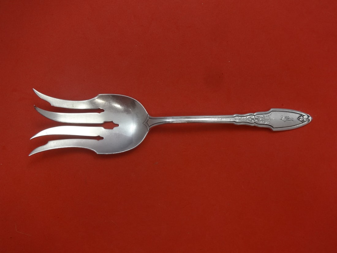 Watson Lady Wellesley Sterling Silver Salad Fork 9 1/4: Watson Lady Wellesley Sterling Silver Salad Fork 9 1/4 Sterling silver salad serving fork in the Lady Wellesley pattern by Watson. This pre-owned piece is monogrammed, with monos varying, and is descr