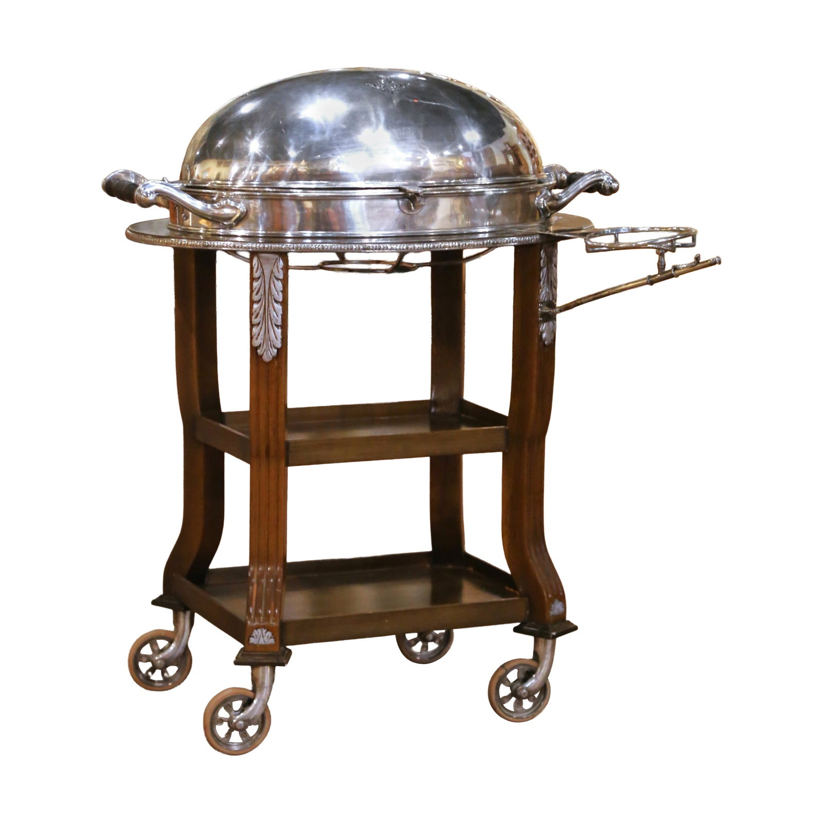 English Mahogany Roast Beef Trolley with Silver Plate Late 19th Century (1 of 16)
