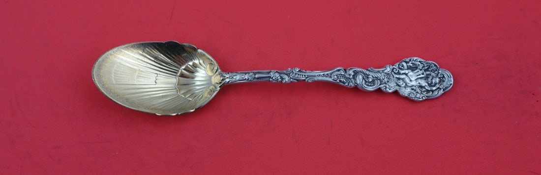 Gorham Versailles Sterling Silver Ice Cream Spoon Gold Wash Shell Bowl 5 3/4": Gorham Versailles Sterling Silver Ice Cream Spoon Gold Wash Shell Bowl 5 3/4" Indulge in a touch of elegance with this exquisite ice cream spoon from the Versailles pattern by Gorham. Crafted from ste